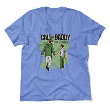 Call Of Daddy Men/Unisex T-Shirt in Heather Columbia Blue color
